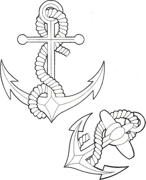 Anchor Drawings, Rope Tattoo, Rope Drawing, Anchor Art, Anchor Tattoo Design, Anker Tattoo, Nautical Cake, Sea Tattoo, Anchor Tattoos