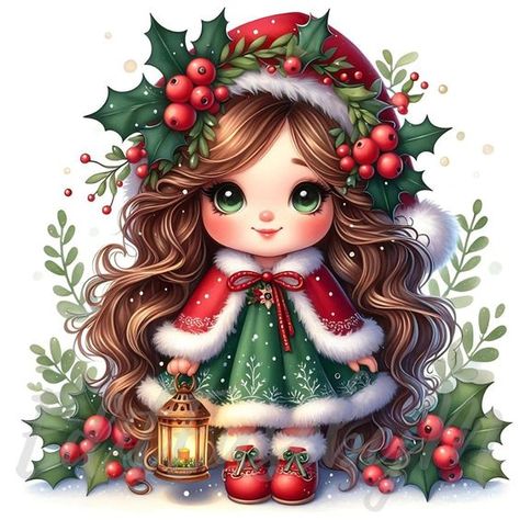 Cute Christmas Clipart, Flower Clipart Png, Gnome Images, New Year Clipart, Gnome Clipart, Christmas Elements, Gnome Christmas, Birth Month Flower, Holly Berry