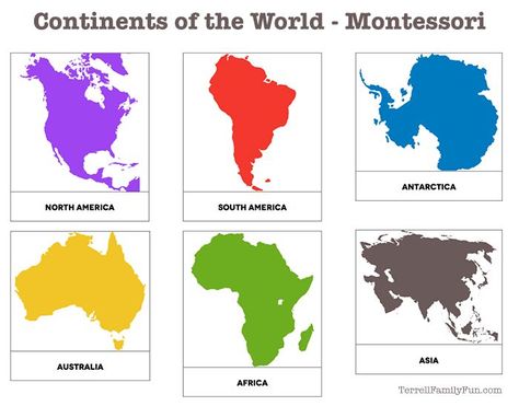 Continents Activities, Continents Of The World, Montessori Geography, Geography For Kids, Geography Activities, Continents And Oceans, Montessori Lessons, Homeschool Geography, Montessori Ideas