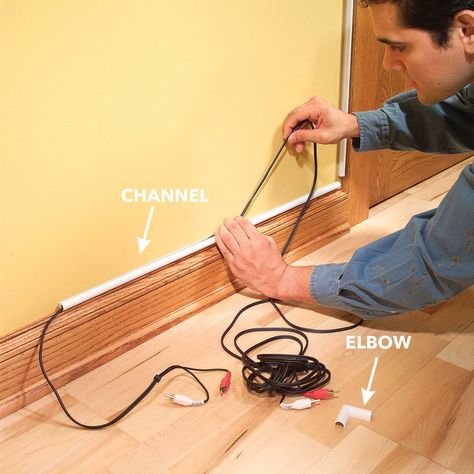 channel Hide Cords, Timber Frame House, Home Electrical Wiring, Wire Clamp, Electrical Code, Home Theaters, Hide Wires, House Wiring, Diy Electrical