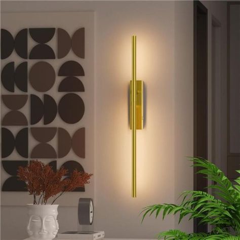 Battery Operated Wall Sconces, Usb Rechargeable Wall Lights, Dimmable Wireless Linear Wall Lamp Indoor, For Living Room, Bedroom, Hallway, Gold Fast Shipping Brand New In Box, Still Factory Sealed Click "Buy Now" Button To Place Order Light Effect Function You Can Switch Between Different Color Temperatures (3000k/4000k/6000k) By Clicking The Switch, And Dim The Light (10%-100%) By Long-Pressing The Switch. Double-Click The Switch To Turn Off The Light. 5000mah Battery The Led Wall Light Has A B Battery Operated Wall Sconces, Tin Planters, Wall Sconces Living Room, Sconces Living Room, Short Vase, Long Walls, Wall Lamps Bedroom, Wall Mounted Lamps, Bedroom Hallway