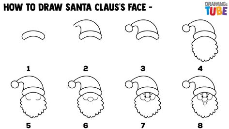 How To Draw Cute Santa Claus's Face For Kids | Step by step Drawings for kids | Christmas Drawings How To Draw A Santa Face Step By Step, How To Draw Santa Claus Easy, Step By Step Santa Drawing For Kids, How To Draw Santa For Kids, Santa Claus Drawing Easy Step By Step, How To Draw Santa Claus Step By Step, Easy Santa Drawing For Kids, How To Draw Santa Claus, Draw Santa Easy