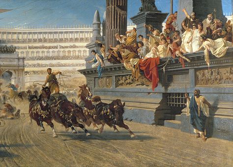 Chariot Race, Chariot Racing, Rome Ancient, Roman Chariot, Imperiul Roman, Roman Architecture, History Painting, Roman History, Roman Art