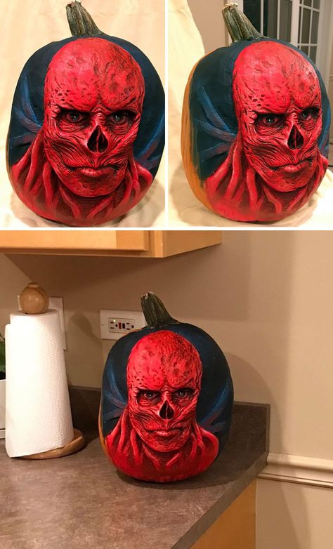 Vecna Pumpkin. Freehand Carved And Painted Pumpkin Inspiration, Spirit Of Halloween, Halloween Pumpkin Carving, Pumpkin Designs, Creative Pumpkins, Halloween Pumpkins Carvings, Pumpkin Picking, Scary Costumes, Halloween Costume Shop