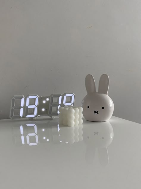 Miffy Aesthetic, Modern Alarm Clock, Miffy Bunny, Cuddle Pillow, Cute Furniture, Digital Wall Clock, White Clocks, Led Clock, Display Table