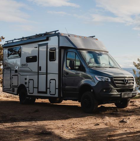 Winnebago's Newest Camper Van Is an Off-Road Mercedes-Benz | Gear Patrol Winnebago Ekko, Camper Van Life, Sprinter Camper, Mini Camper, Cool Campers, All Terrain Tyres, Van Camping, Benz Sprinter, Driving Safety