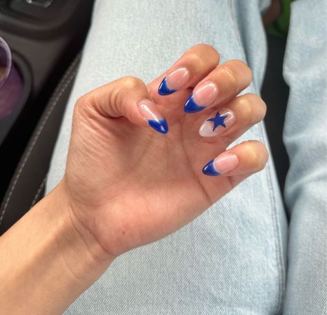 Blue Star Nails, Aesthetic 2024, Summery Nails, Casual Nails, Simple Acrylic Nails, Classy Acrylic Nails, Cute Gel Nails, Nail Jewelry, Short Acrylic Nails Designs