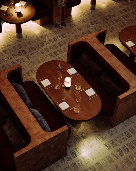 Booth Seating Restaurant, Restaurant Seating Design, Restaurant Dining Table, Restaurant Table Setting, Dining Seating, Restaurant Bar Design, Restaurant Booth, Architecture Restaurant, Cafe Seating