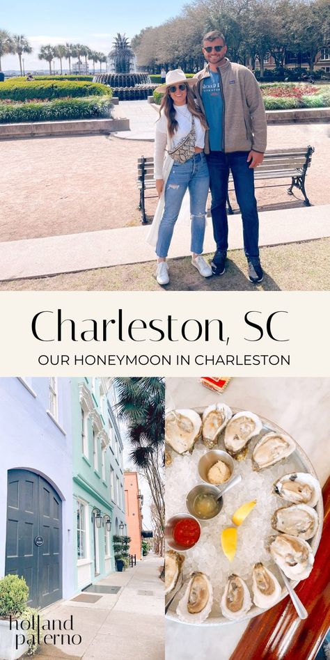 There's no better place to honeymoon than the South. 🌺 🌴 Our Honeymoon in Charleston, South Carolina | Travel Destinations in the US Outfits For South Carolina, Charleston Outfits March, Charleston South Carolina Honeymoon, Charleston South Carolina Outfits Winter, South Carolina Outfits Spring, Charleston Spring Outfit, Charleston Honeymoon, Charleston South Carolina Outfits, Charleston Sc Outfits