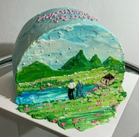 Studio Ghibli Pictures, Ghibli Cake, Ghibli Pictures, Aesthetic Elf, Studio Ghibli Party, Castle Birthday Party, Castle Birthday Cakes, Anime Cake, Castle Decor