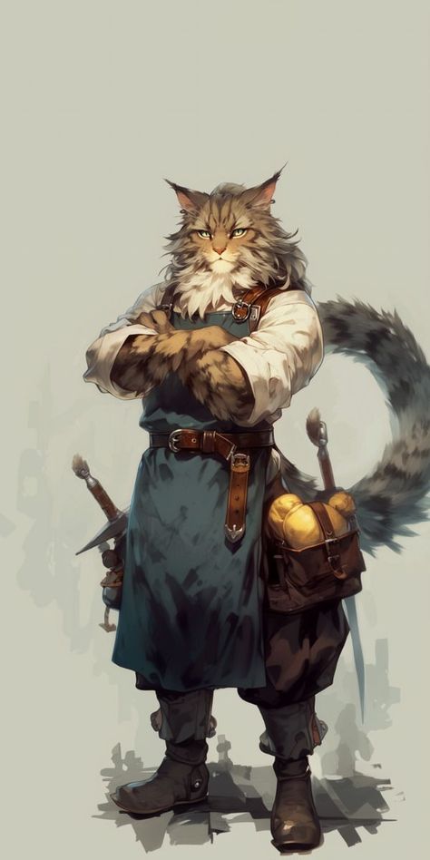 Cowboy Character Design, Cat Character, Concept Art Character, Dnd Art, D&d Dungeons And Dragons, Wildlife Photos, Art Station, Dnd Characters, Creature Art