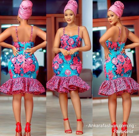 2019 MIDI PRINTED-DRESS Marriage Dresses, Ankara Designs, Short African Dresses, Ankara Gown Styles, Short Dress Styles, African Wear Dresses, African Fashion Traditional, African Fashion Ankara, African Fashion Modern