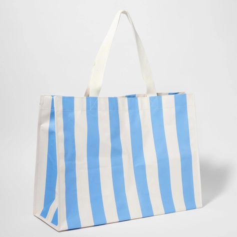 Carryall Beach Bag | Le Weekend Mid Blue Cream – SUNNYLiFE AU Le Weekend, Promotional Bags, Straw Bags, Sand And Water, Carry All Bag, Beach Tote Bags, Beach Tote, Zip Pouch, Classic Blue