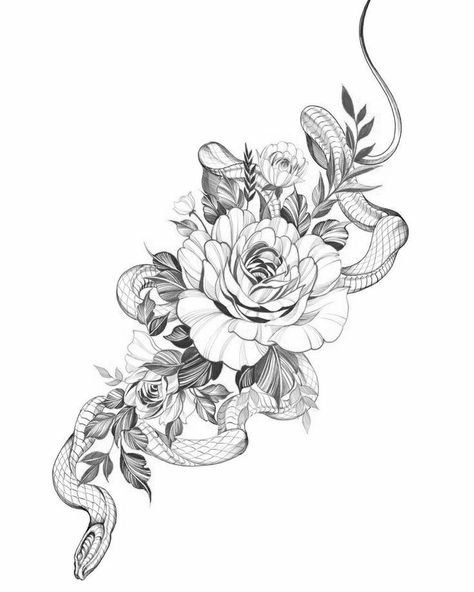 Tattoo Artist Tattoo, Arm Sleeve Tattoos For Women, Floral Thigh Tattoos, Tattoo Design Tattoo, Hip Thigh Tattoos, Forarm Tattoos, Snake Tattoo Design, Muster Tattoos, Artist Tattoo