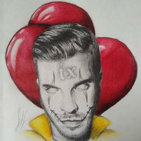 IT themed Spencer Charnas outline tattoo #horror#iceninekills#IT#clown#ink#redballoons#tattoos#horrortattooidea Spencer Charnas Tattoos, Ice Nine Kills Drawing, Ice Nine Kills Tattoo, Tattoo Ideas Minimalist, It Clown, Spencer Charnas, Ice Nine Kills, Ice Nine, Outline Tattoo