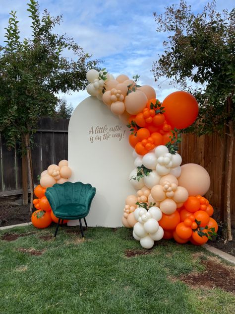 Cutie Baby Shower Balloon Garland, A Little Cutie Is On The Way Backdrop, Baby Shower Themes May, Orange Blossom Baby Shower Theme, Baby Shower Ideas September, Orange You Curious Gender Reveal, Cuties On The Way, Unique Boy Baby Shower Themes, Orange Baby Shower Theme