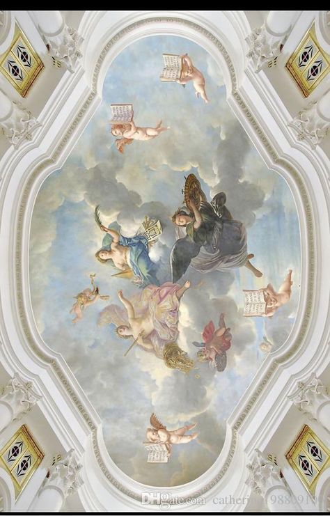 Mural Ceiling European Style Angel Zenith Mural mural 3d wallpaper 3d wall papers for tv backdrop Angel Ceiling, Mural Ceiling, Heaven Wallpaper, Tv Backdrop, Mural 3d, Ceiling Murals, 3d Wall Murals, Angel Wallpaper, Photo Mural