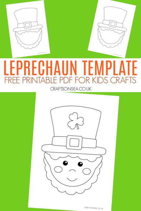 FREE Leprechaun Template (Printable PDF) Leprechaun Pictures Free Printable, Leprechaun Template Free Printable, Leprechaun Printable Free, Leprechaun Template, Shamrock Template, Leprechaun Craft, Easy Kid Activities, Template Free Printable, Hat Template