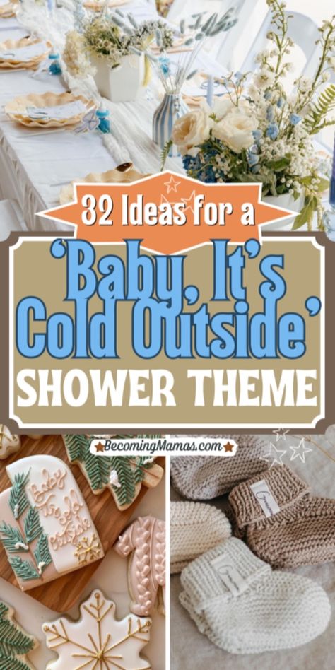 Do you know why the "Baby It's Cold Outside" is the perfect winter baby shower theme? See these 32 irresistibly adorable images and ideas for a January or February baby shower, and you'll know why! “Baby It’s Cold Outside” shower theme ideas are gorgeous, most of them you'll want to copy! Cozy winter décor, frosty color palettes, fluffy snow, and warm accents - this list has everything you need to plan a magical and memorable baby girl or baby boy baby shower. Get inspired and start planning today! Outside Baby Shower Ideas, January Baby Shower Themes, February Baby Shower Themes, January Baby Shower, Winter Baby Shower Decorations, February Baby Showers, Boy Baby Shower Decor, Winter Baby Shower Themes, Girl Shower Themes