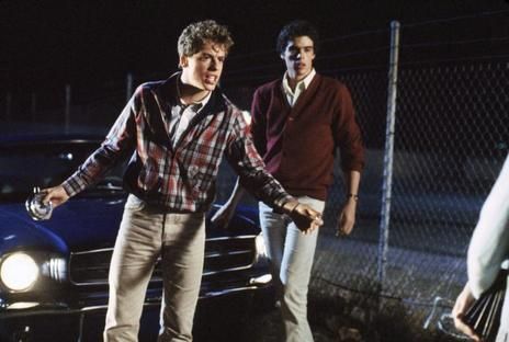 Bob Sheldon (left) is a Soc who is Cherry’s boyfriend and beats up Johnny before the story begins. His parents are extremly indulgent and never disciplined him. Randy Adderson (right) is Marcia's boyfriend who although with Cherry, tries to show that the Socs are also human. At the end, Randy tries to make amends with Ponyboy and refuse to fight in the rumble. Darren Dalton, Bob Sheldon, 80’s Men, The Outsiders Cast, Leif Garrett, 1980s Movies, The Outsiders 1983, Matt Dillon, Francis Ford Coppola