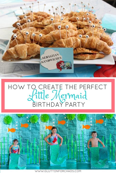 A Little Mermaid Birthday Party for a Sweet Four-Year-Old – Glutton for Chaos Little Mermaid Birthday Party Ideas, The Little Mermaid Birthday Party, Mermaid Birthday Party Food, Mermaid Party Food, Mermaid Birthday Party Ideas, Little Mermaid Birthday Party, Ariel Birthday Party, Mermaid Birthday Party Decorations, Mermaid Theme Birthday Party