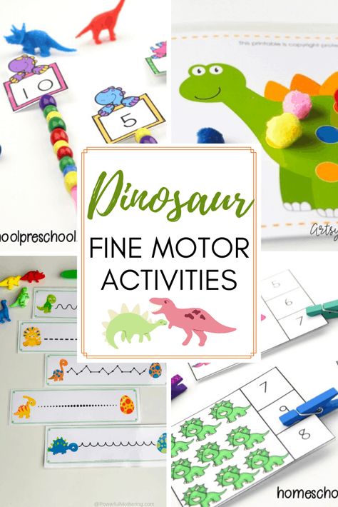 10 Dinomite Dinosaur Fine Motor Activities for Preschoolers Dinosaur Fine Motor Activities, Dinosaur Fine Motor, Dinosaur Activities For Preschool, Fine Motor Activities For Preschoolers, Motor Activities For Preschoolers, Dinosaur Crafts Preschool, Dinosaur Lesson, Dinosaur Theme Preschool, Dinosaur Activities Preschool