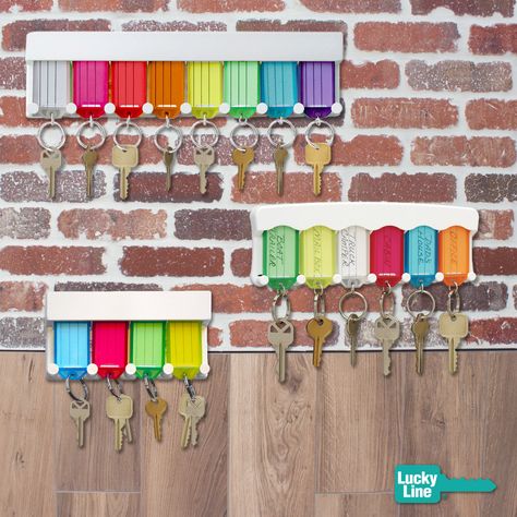 Scalloped design adds style to a popular item     Organize keys for home, office, cars, school, family     Store keys in one convenient location     Easy to install – includes adhesive tape for mounting     Made in the USA Labeling Ideas, Key Organization, Key Racks, Scalloped Design, Key Storage, Key Rack, Key Tags, Key Organizer, Organizing Ideas