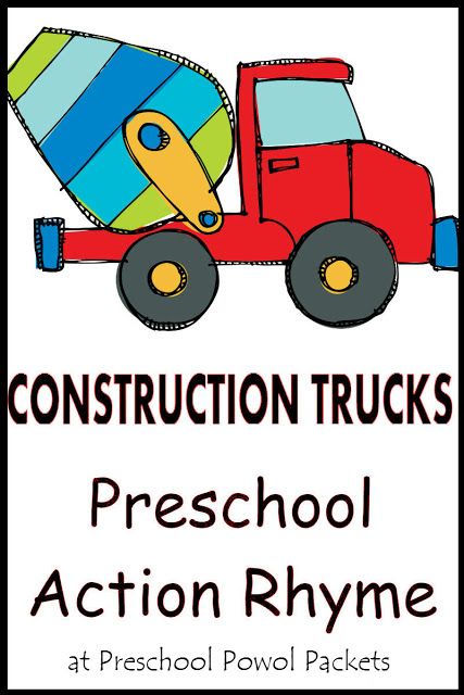 Preschool Construction Songs, Construction Activities Preschool, Construction Theme Preschool, Rhyming Preschool, Math Language, Preschool Construction, Printables Preschool, Prek Literacy, Flannel Board Stories