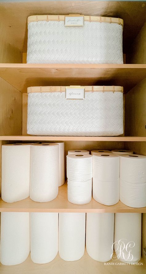 Laundry Room Organization Ideas - Randi Garrett Design Laundry Room Organization Ideas, Paper Towel Storage, Room Organization Ideas, Bathroom Cabinets Designs, Mudroom Ideas, Create Labels, Store Room, Cottages And Bungalows, Room Diffuser