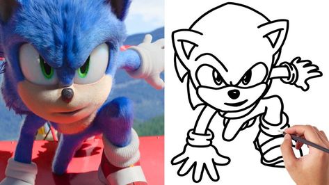 Sonic Tails Knuckles, Draw Sonic, How To Draw Sonic, Sonic The Hedgehog 2, Sonic Tails, Sonic 2, Sega Games, The Hedgehog, Easy Tutorial