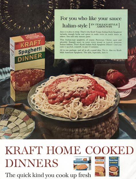 Dinner Sauces, 1950s Food, Tomato Cheese, Cheese Dinner, Spaghetti Dinner, Gross Food, Tv Dinner, Food Advertising, Tomato And Cheese