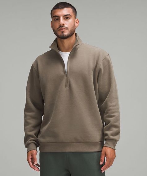 A reimagined classic. This fleece half zip puts softness  first  so you can bring  comfort wherever you go. Fw24 Trends, Lounge Styling, Church Merch, Mens Half Zip, Mens Inspo, Dad Style, Men Sweatshirts, Half Zip Hoodie, Mens Lululemon