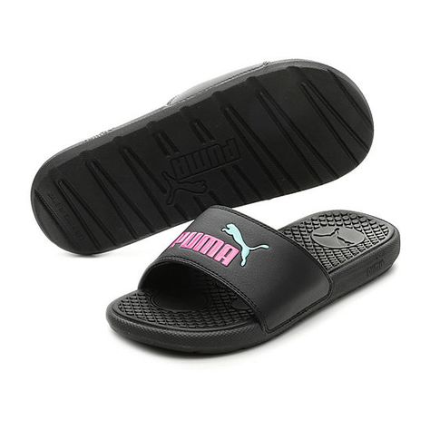 Puma Womens Cool Cat Slide Sandals - JCPenney Puma Sandals, Puma Slides, Shoes Inspiration, Shoe Inspiration, Slides Shoes, Jesus Shirts, Sandals Black, Synthetic Leather, Cool Cats