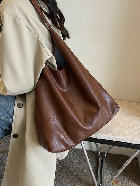 Bird in Bag - Premium Solid Color Womens Tote Bag with Spacious Capacity and Minimalist Design Trending Bags, Tote Bag Outfit, Uni Bag, Chique Outfit, Brown Leather Tote Bag, Slouchy Tote, Fall Bags, Brown Tote Bag, Brown Leather Handbags