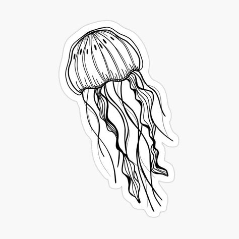 This sticker is a simple black and white drawing of an ocean jellyfish. Perfect for jellyfish and ocean lovers!

#jellyfish #ocean #art #artwork #stickers #blackandwhite #artist #smallbusiness Black And White Jellyfish, Jellyfish Sticker, Minimalistic Black And White, White Jellyfish, Stingray Tattoo, Ocean Jellyfish, Jellyfish Drawing, White Drawing, Black And White Drawing