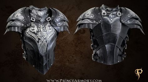 Front and Back view shoulder n torso armor Elven Knight, Costume Viking, Knight Helmet, Costume Armour, Armor Clothing, Heroic Fantasy, Leather Armor, Knight Armor, Gothic Steampunk