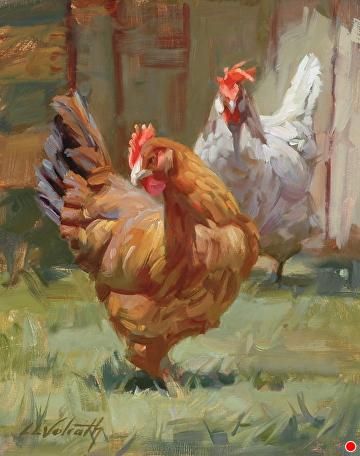 Aesthetic Chicken, Chicken Aesthetic, Rooster Painting, Desen Realist, Farm Paintings, Beautiful Chickens, Chicken Painting, Rooster Art, Tapeta Galaxie