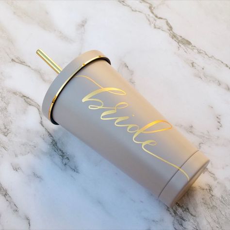 Coffee Bride Tumbler, Non White Bride Tumbler, Off White Bride Tumbler, Gold Bride Tumbler Bride Water Bottle, Bride Tumbler, Engagement Gifts Newly Engaged, Rustic Bride, Engagement Presents, Water Wedding, White Bride, Coffee Colour, Wedding Mood