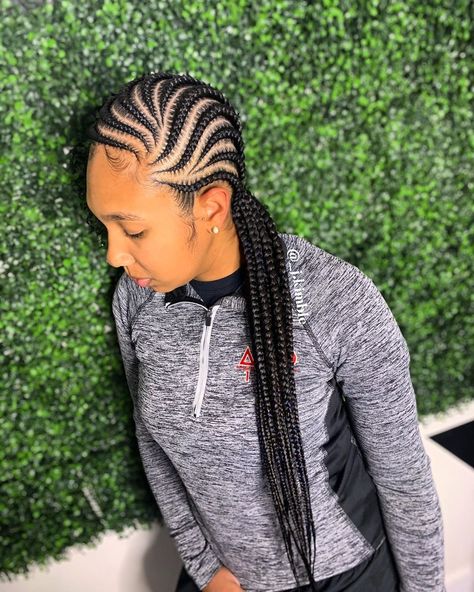 Thick Cornrows Braids Black Women, Cornrowbraids Hairstyles, Feeders Braids To The Back, Feedin Ponytail Braids, Feedins Braids, Hari Styles, Braiding Patterns, Choir Uniforms, Protective Style Braids