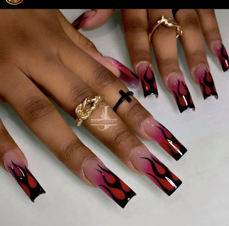 French Tip Blood Nails, Nail Art Designs Baddie, Spooky Birthday Nails, Halloween Baddie Nails, Sagittarius Nails Designs, Scorpio Nails Designs, Scorpio Nails, Ballerina Acrylic Nails, Paznokcie Hello Kitty