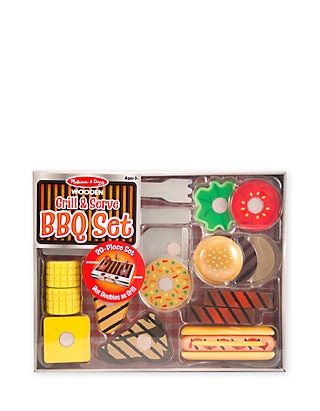 Melissa & Doug® Grill And Serve BBQ Set | belk Baby Musical Toys, Wooden Food, Bbq Set, Kids Bedroom Inspiration, Built In Bbq, How To Make Sandwich, Grill Set, Melissa And Doug, Melissa & Doug