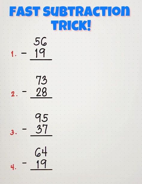 107K views · 2.6K reactions | Fast Subtraction Trick! 😮 | Fast Subtraction Trick! 😮 | By Prof D | Facebook Subtraction Tricks, Fun Ways To Teach Subtraction, How To Teach Borrowing In Subtraction, Teaching Borrowing In Subtraction, Subtraction Borrowing, Number Tricks, Educational Toddler Activities, Subtraction Strategies, Teaching Math Strategies