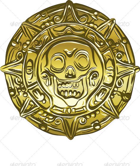 Vector gold Money pirate coin with a skull Pirates Gold, Pirate Coins, Gold Money, Dog Icon, Dog Vector, A Skull, Vector Drawing, Abraham Hicks, Gold Coins