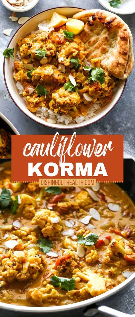 Cauliflower Korma, Veggie Korma, Vegetable Korma, Mild Curry, Vegetable Curry Recipes, Korma Recipe, Cauliflower Dishes, Curry Recipes Indian, Curry Dishes