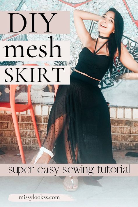 DIY skirt sewing tutorial Mesh Skirt Outfit Ideas, Square Circle Skirt, Diy Coverup, Mesh Skirt Outfit, How To Make A Skirt, Circle Skirt Tutorial, Easy Diy Clothes, Losing My Mind, Handkerchief Skirt