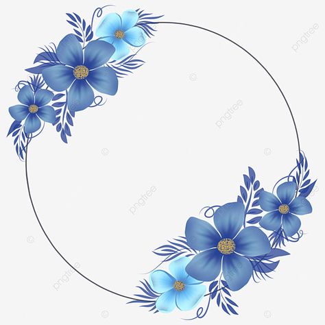 Blue Flower Frame, Blue Flower Wedding, Template Undangan, Wedding Borders, Flower Png Images, Leaf Stencil, Photo Logo Design, Valentines Day Background, Framed Wallpaper