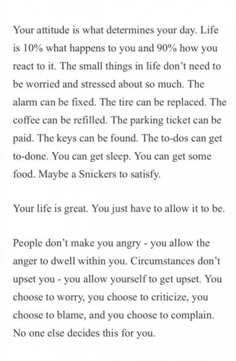 What Is Attitude, Life Is 90% How You React, Dont React Quotes, Life Is 10% What Happens To You And 90%, Music Instagram, Everyday Quotes, New Energy, Self Love Quotes, Small Things