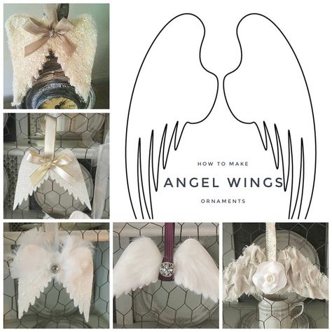 Fabric Christmas Angels Diy, Diy Memorial Ornaments How To Make, Angel Wings Christmas Ornament, Memorial Angel Ornaments Diy, Diy Angel Wing Ornaments, Angel Wings Ornament Diy, Angel Wing Ornaments Diy, Diy Memorial Christmas Ornaments, Memorial Keepsake Ideas Diy