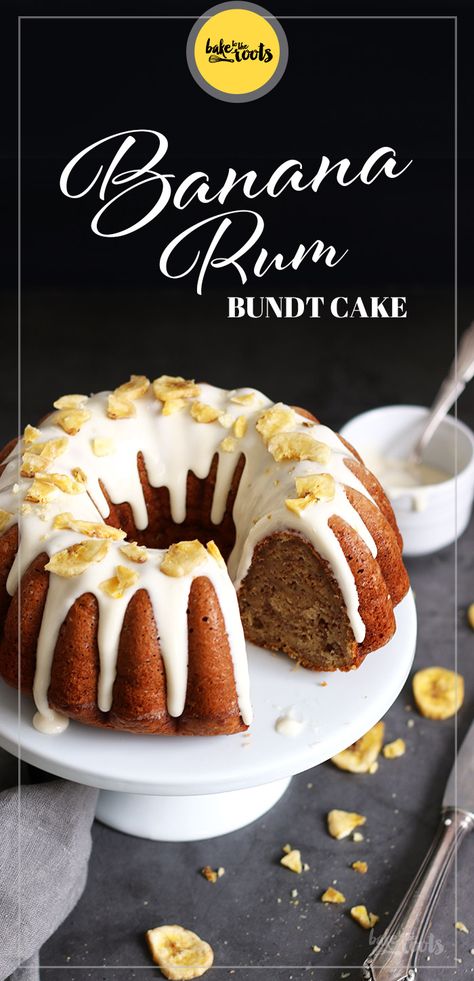 Banana Rum Cake Recipes, Banana Rum Cake, Rum Bundt Cake, Banana Crumb Cake, Rum Cakes, Dried Banana Chips, Dutch Cuisine, Banana Bundt Cake, Banana Bundt