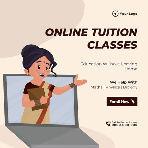 Banner design of online tuition classes ... | Premium Vector #Freepik #vector #teacher #school-teacher #teacher-teaching #teacher-cartoon Online Tuition Classes Poster, Tuition Classes Banner, Online Classes Poster, Tuition Poster Design, Tuition Banner, Past Memories Quotes, Tuition Advertisement, Tuition Flyer, Tuition Poster